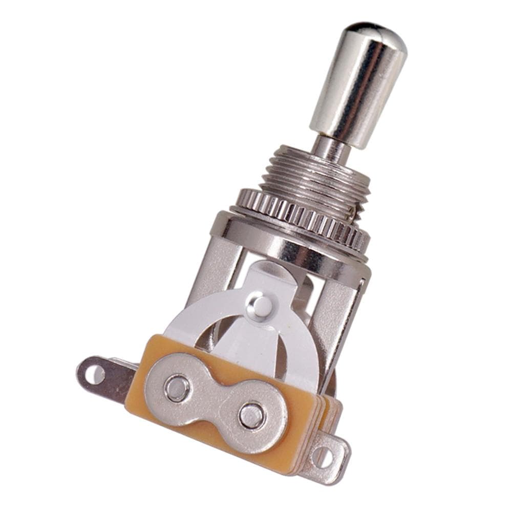 3 Way Short Straight Guitar Toggle Switch Pickup Selector with Brass Hat Compatible with Gibson Les silver