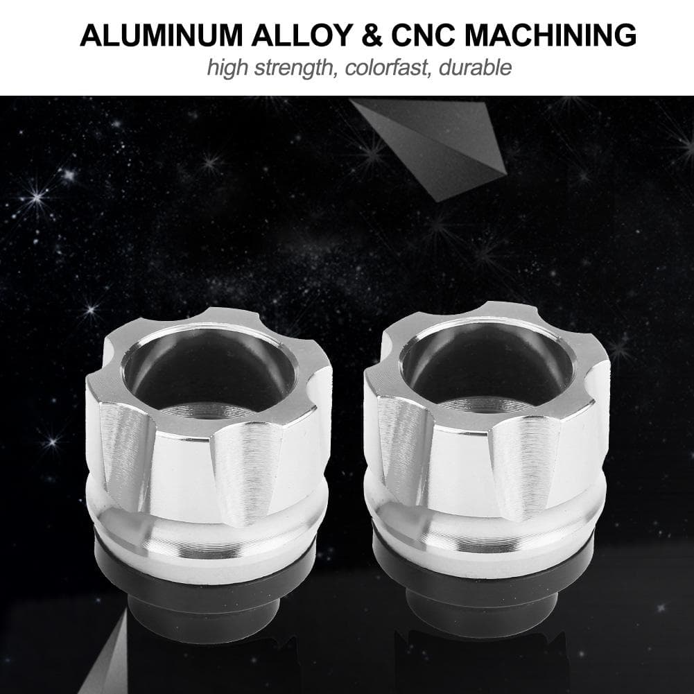 2 Pieces Universal Aluminum Alloy CNC Motorcycle Front Fork Anti Collision Slider (Silver) silver