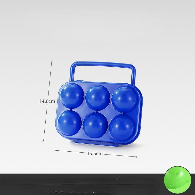 Egg Holder Food Storage Box Holder Container Accessories Supplies Plastic Modern Rectangle Glossy 6Grids blue