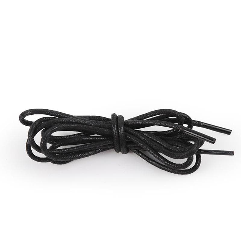 Round Waxed Solid Color Shoelaces Shoes Strings Boot Sport Shoe Laces Cord 90cm black