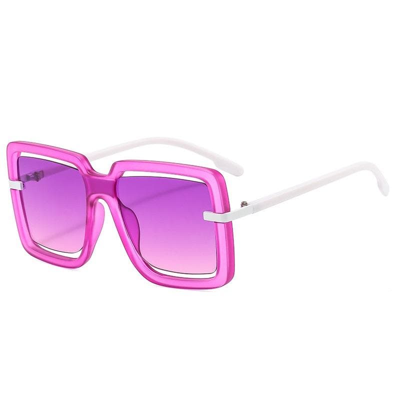 New Oversized Square Sunglasses Women Vintage Designer Sun Glasses UV400 Hollowed-out Boundless Shades Luxury Male Female as picture
