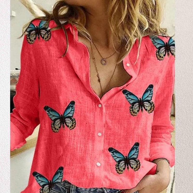Women's T-Shirt Tops Polka Dot Print Casual Long-sleeved Linen Shirts for Women Blouse 5XL