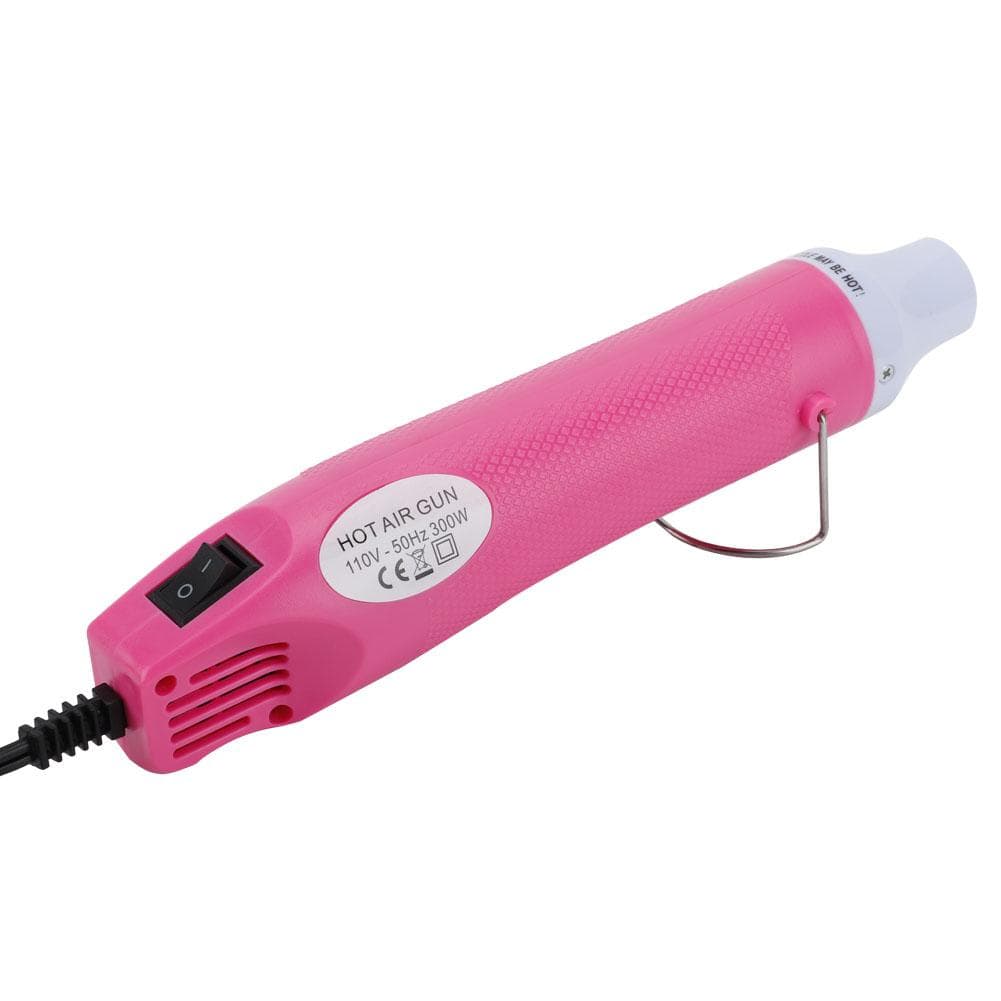Electric Hot Air Heat Gun DIY Craft Tool for Embossing Shrink Tubing Drying ( , Pink) US Plug