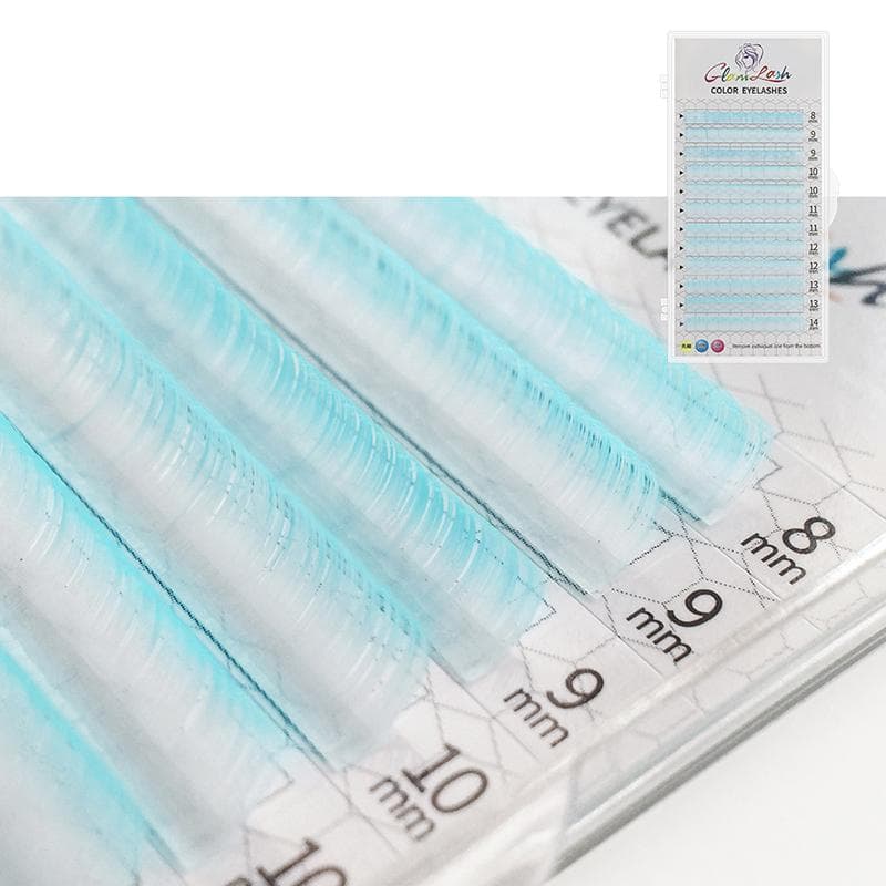 GLAMLASH Individual Gradient Extension eyelashes mixed color Red Green Blue Purple Makeup Lifting lashes 0.07mm D 8-14mmMIX blue/white