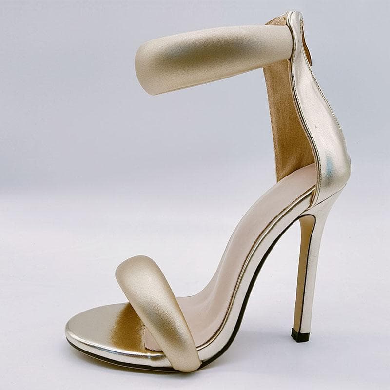Liyke High Quality Soft Cozy Leather Ankle Wrap Zip Sandal Women Summer Fashion Open Toe Gladiator Heels Party Prom Shoes Purple 35 golden