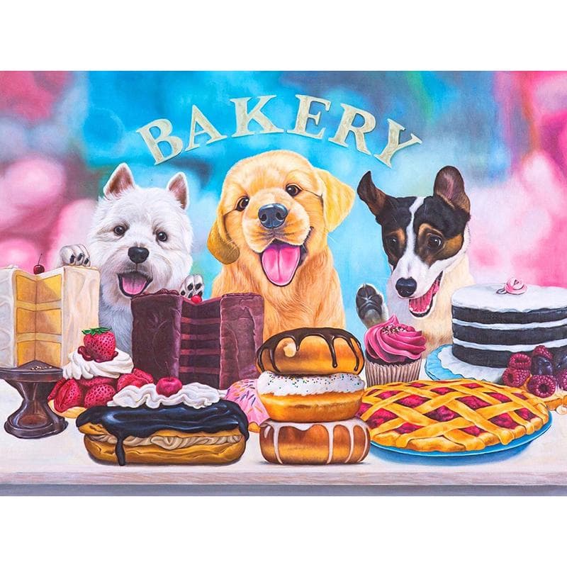 5D DIY Diamond Painting Greedy dog and Dessert Diamond Embroidery Animal Cross Stitch Home Decor Gift 20X30CM