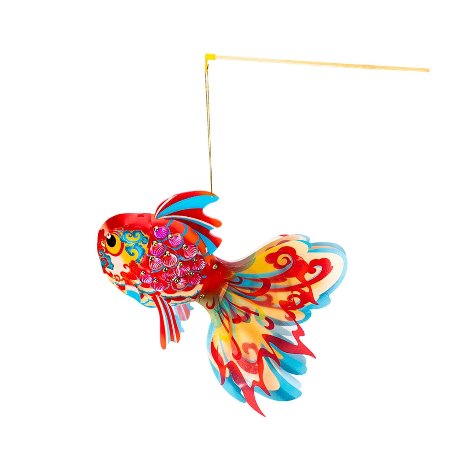 Fish Chinese Lantern DIY Making Kit Kids Craft Stuff Decorative Festival Ornament for Chinese New Year Spring Festival Decor red