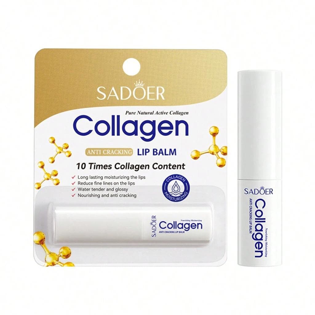 1Pc Collagen Anti Cracking Lip Balm Reduce Lip Wrinkles  Prevent Peeling and Cracking Moisturizing and Hydrating Brighten Lip Skin Tone