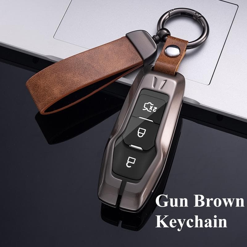 Metal Car Remote Key Fob Shell Cover Case Keychain for Ford F-150 Mondeo Galaxy S-Max Explorer Ranger 2015 2016 2017 2018