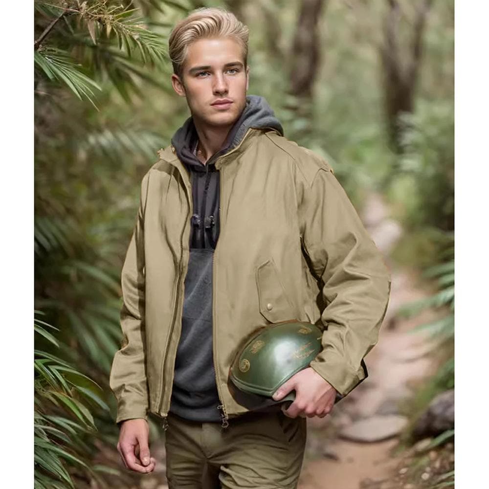 New Spring and Autumn Jackets Solid Color Men's Solid Color Zipper Jackets 2XL