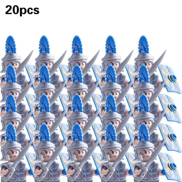 Medieval Military Sets Figures Building Blocks Helmets Soldier Parts Knight Weapons Roman Sword Accessories Toys for Children