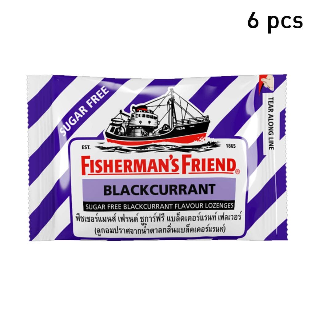 Fisherman's Friend Lozenges, Blackcurrent, Sugar Free Blackcurrent Flavour Lozenges, 25 g. x 6 /12 / 24 pcs 25 g. x 6 pcs