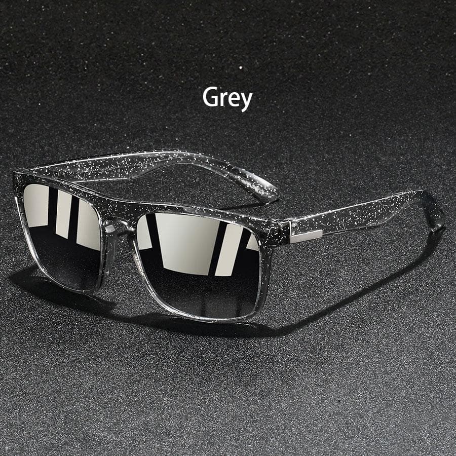 Fashion Vintage Square Glittering Sunglasses UV400 for Men Women Luxury Brand Designer Sun Glasses Fishing Driving