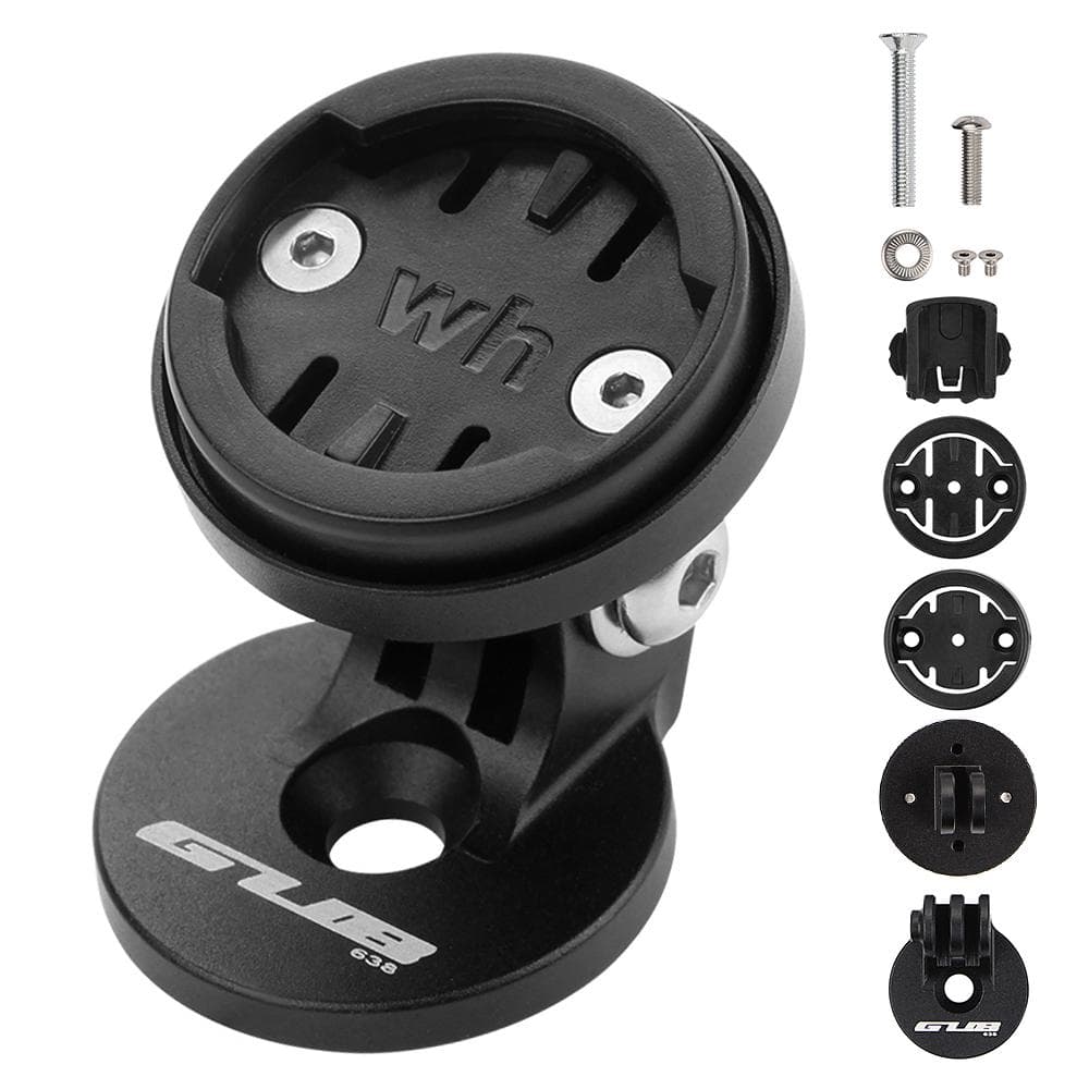 Adjustable Bike Stem Top Cap Mount Holder with 4 Adapters for Garmin for Bryton for Cateye for black