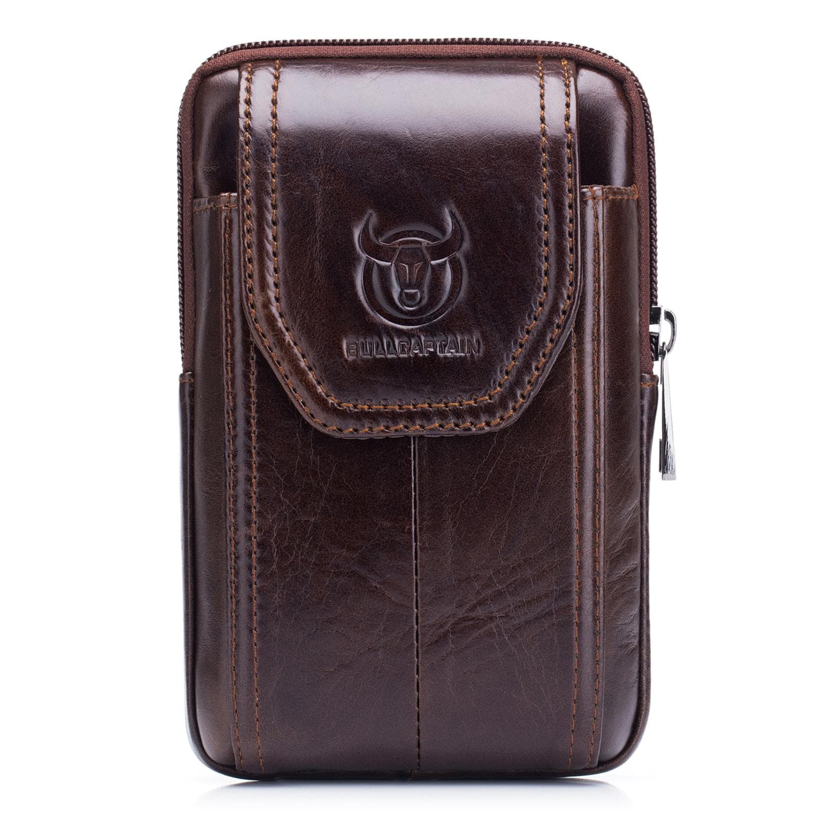 Men Leather Belt Pouch Waist Bag Fanny Pack Phone Pouch with Belt Loop 8 brown