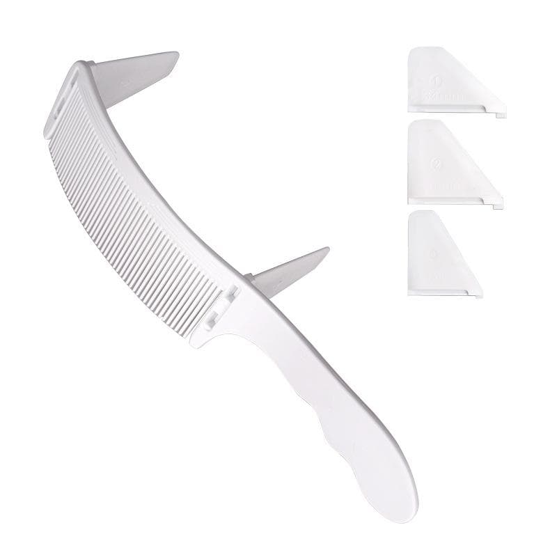 New Style Professional Barber Hair Cutting Curved Positioning Comb Adjustable S Arc Design Hair Clipper Comb Hairdresser Tools white