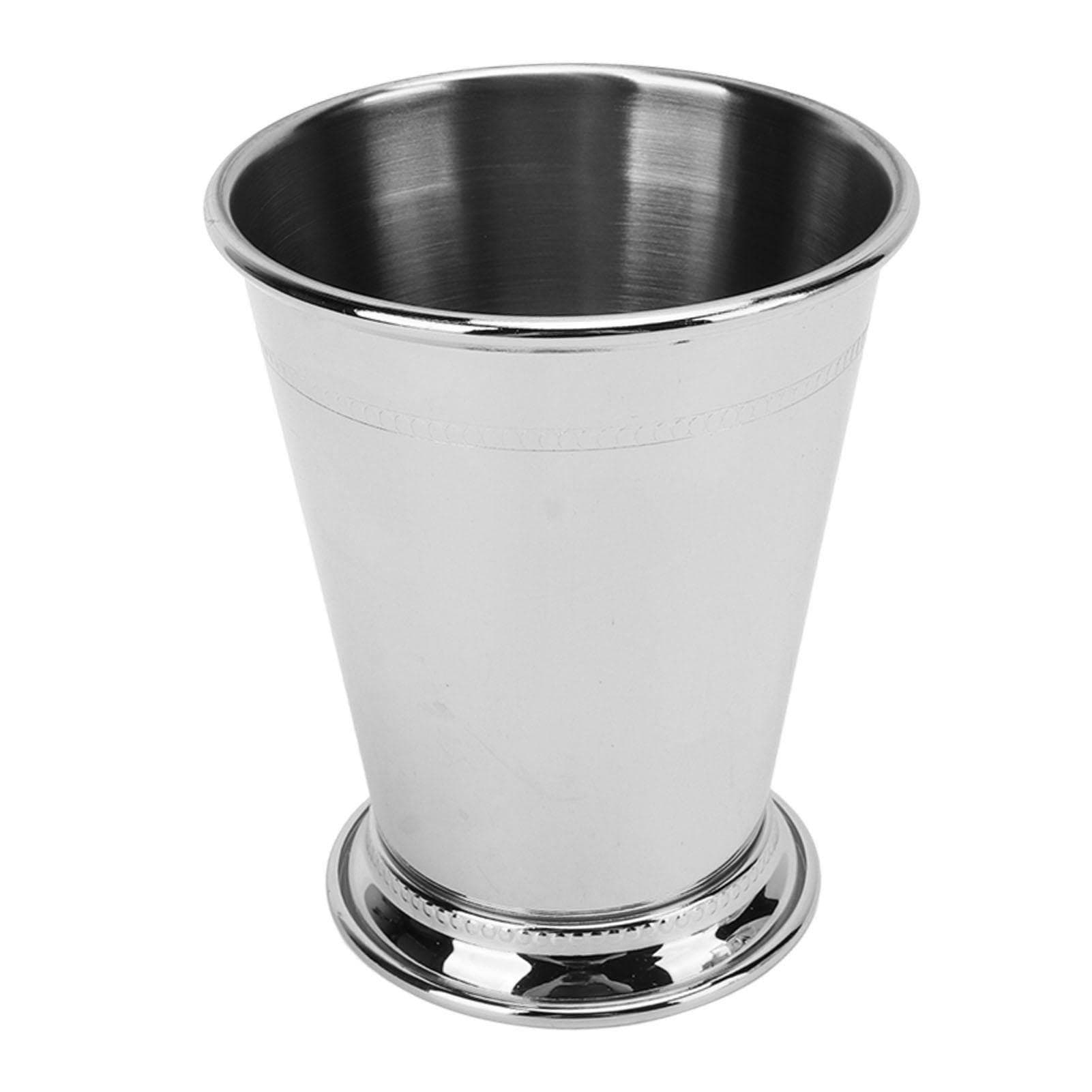 Julep Cup Stainless Steel Elegant Retro High Stability Beaded Mint Julep Cup for Home Classic L silver