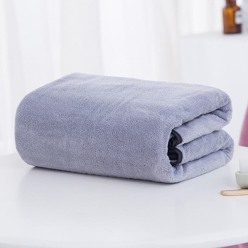 Large 90x180 Coral Fleece Quick-Drying Absorbent Bath Towel Blanket for Adults 90*180cm grey