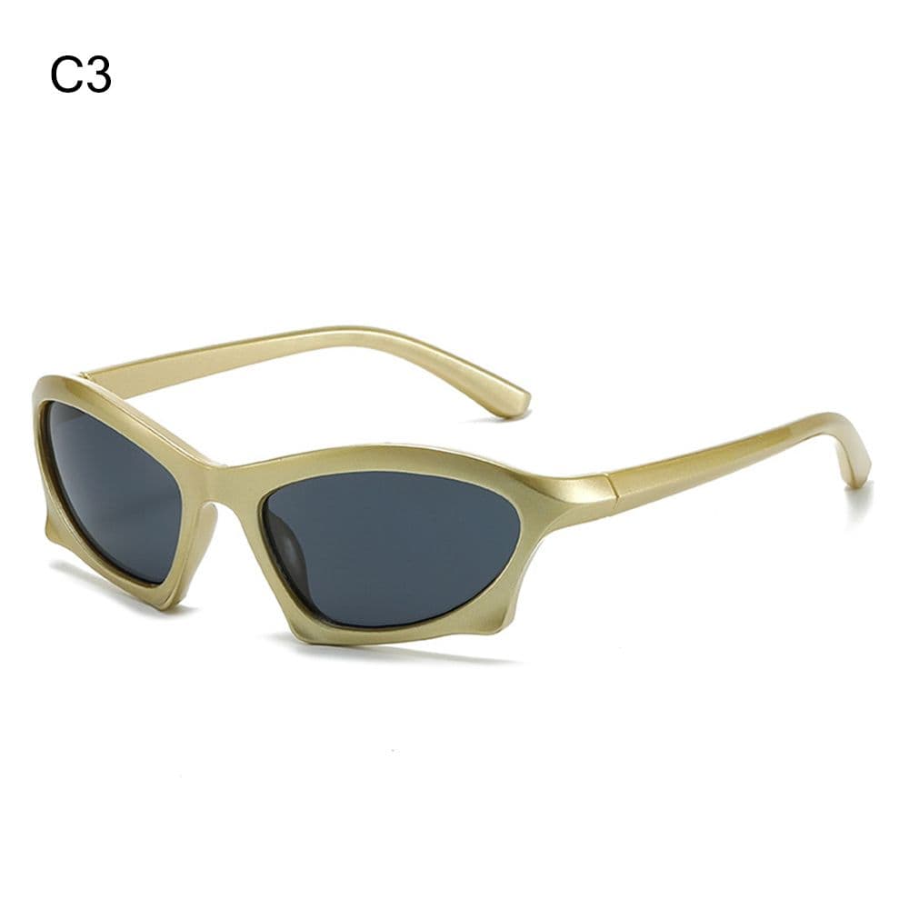 Unisex Punk Sports Sunglasses Irregular Design UV Protection for Women and Men