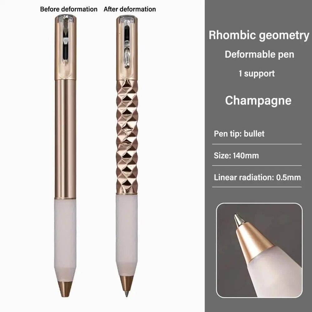 Geometric Deformation Gel Pen 0.5mm Decompression Pen Neutral Pen Student School Stationery Supplies gold