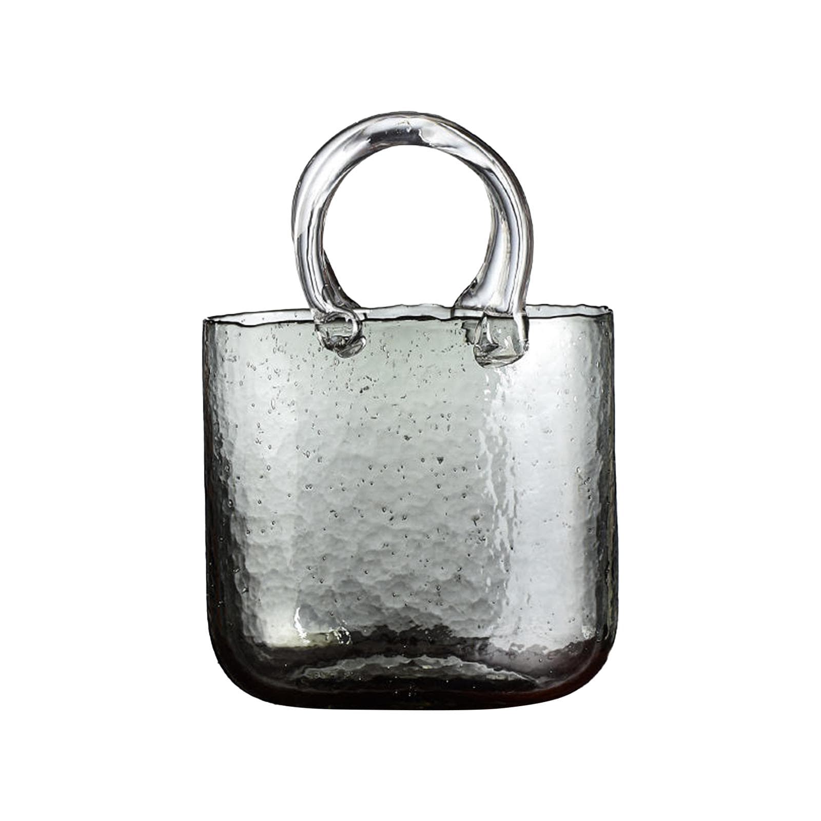 Glass Vase Transparent Hand Basket Living Room Flower Arrangement Creative Bag Fish Tank
