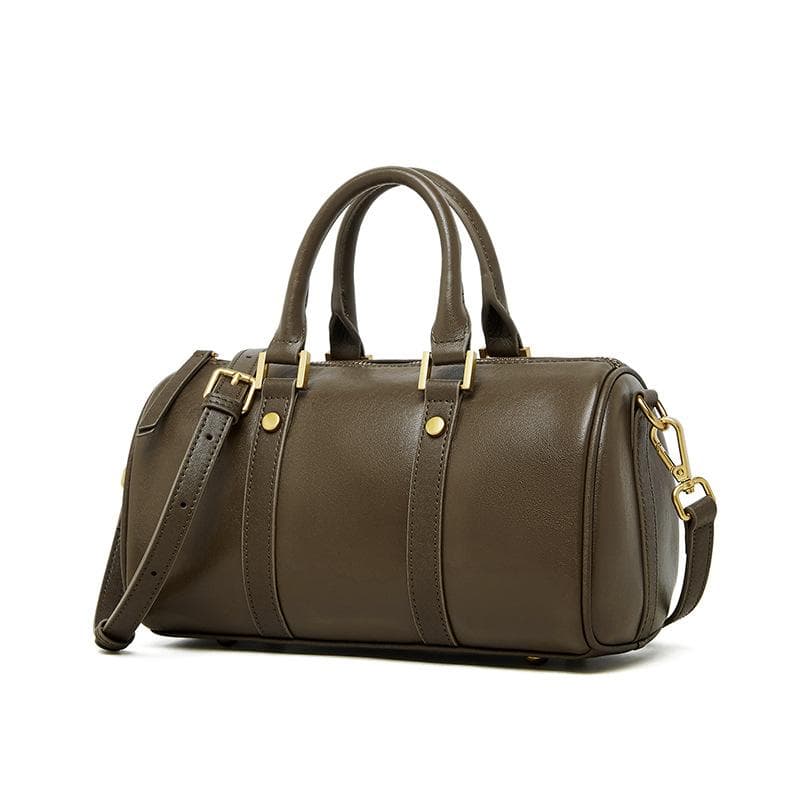 Pimillard Vintage Handbag Women's Bag Light Luxury Luxury Boston Bag Plant Tanned Leather Crossbody Bag green