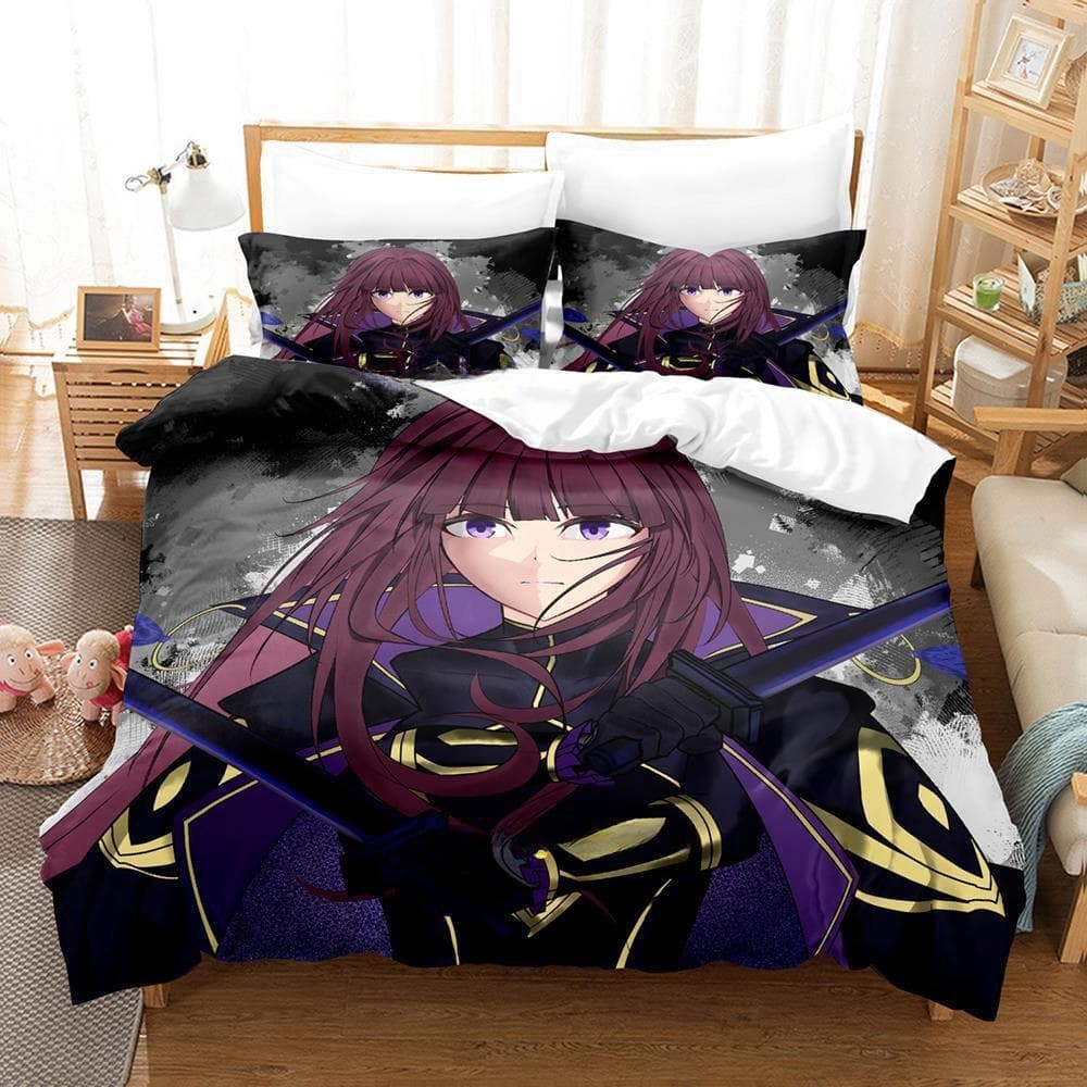 The Eminence in Shadow Cid Kagenou Bedding Set Cartoon Anime three-piece set Adult Kid Bedroom Duvet cover Sets Home Textiles AU Double 180x210cm
