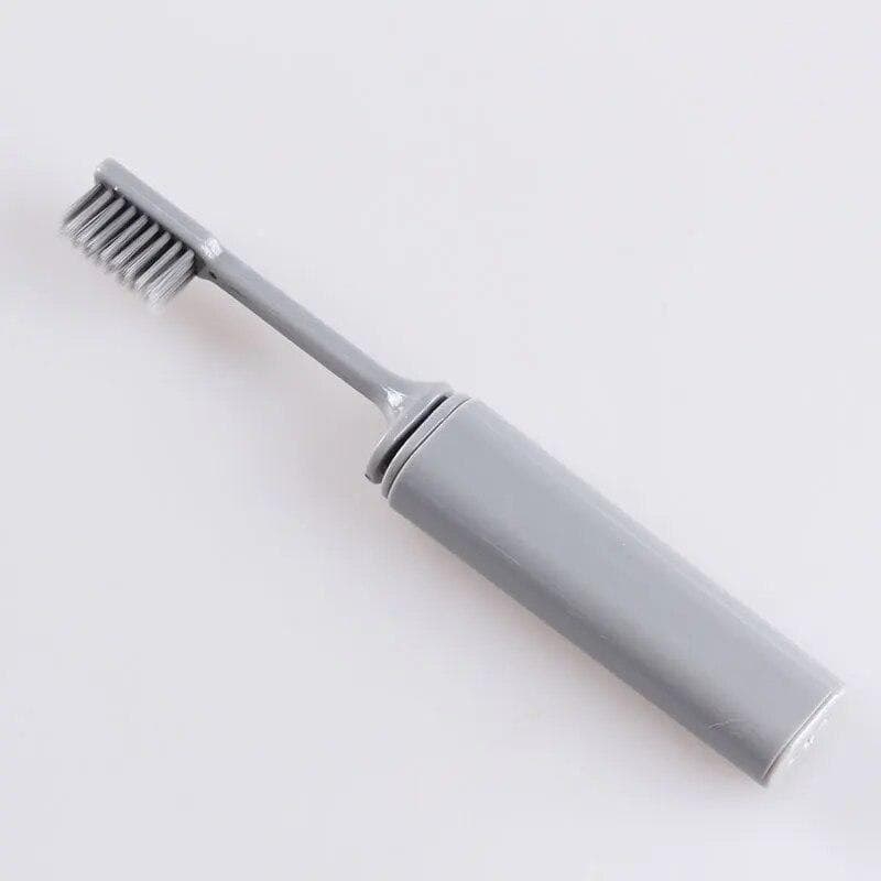 1pcs Portable Folding Bamboo Products Travel  Toothbrush Camping Hiking Outdoor Easy To Carry Foldable Portable Toothbrushes grey