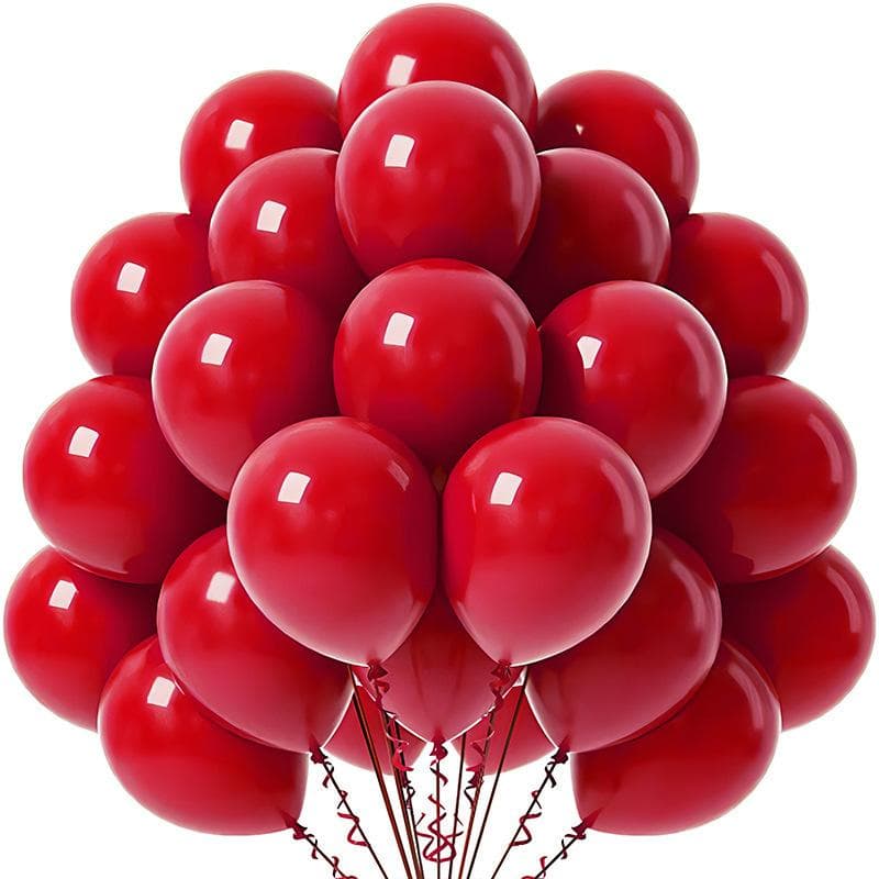 50pcs Solid Color Adult Birthday Decoration Set Festival Balloon Chain Party Wedding Decoration 10inch&50pcs red