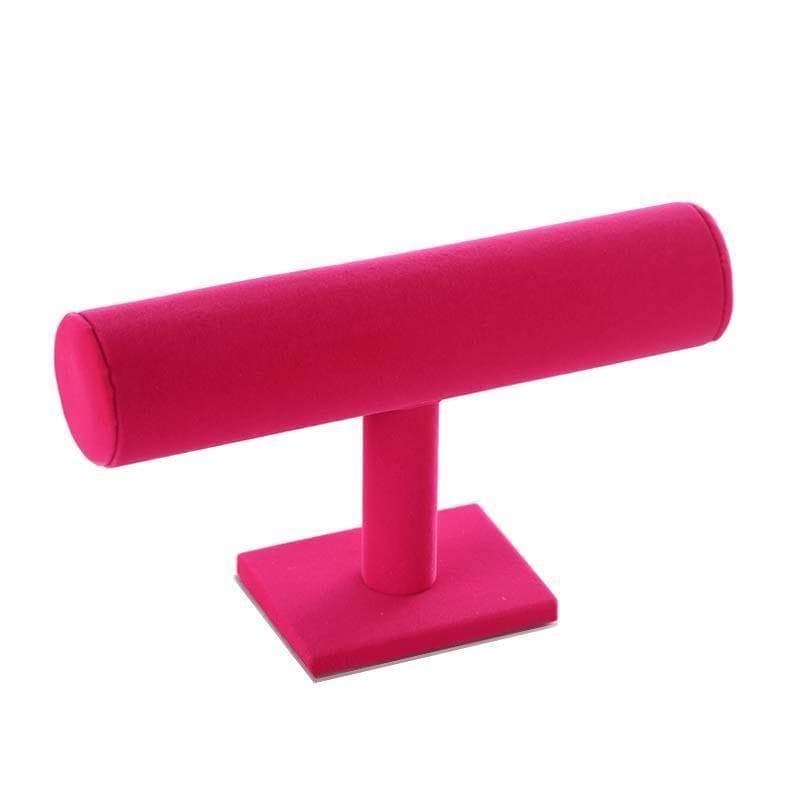 1Pcs Single Layer Velvet Bracelet Display Holder Rack Bangle Watch Jewelry Show Stand 23.5*5*15.5cm rose red
