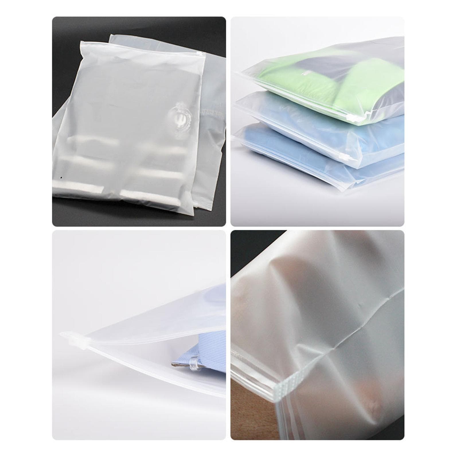 50pcs Packaging Bags Frosted Bag Zipper Plastic Bag Poly Bags Resealable Slider Closure Storage Bag 17x25cm(6.7x9.8in)