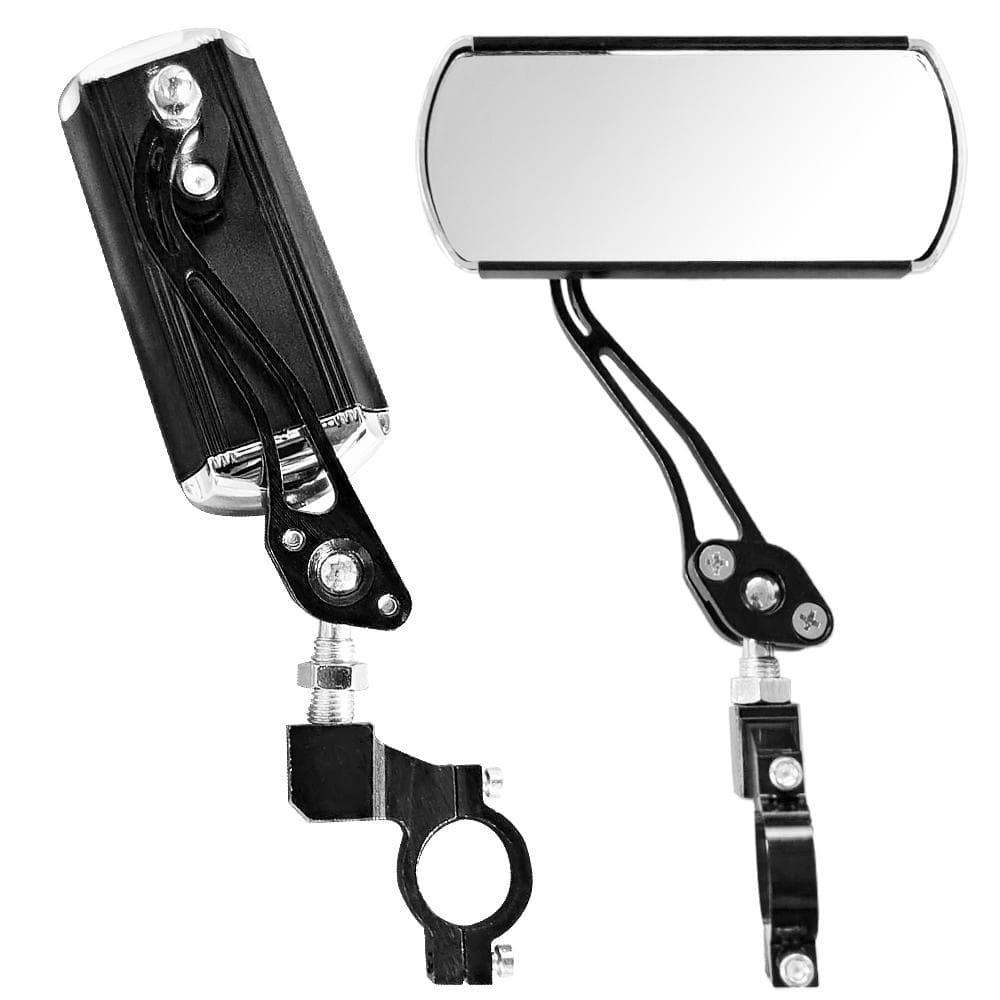 2 Pack Bike Rear View Mirror Adjustable Rotate Mirror Wide Angle Rear View Aluminum Alloy Safety black