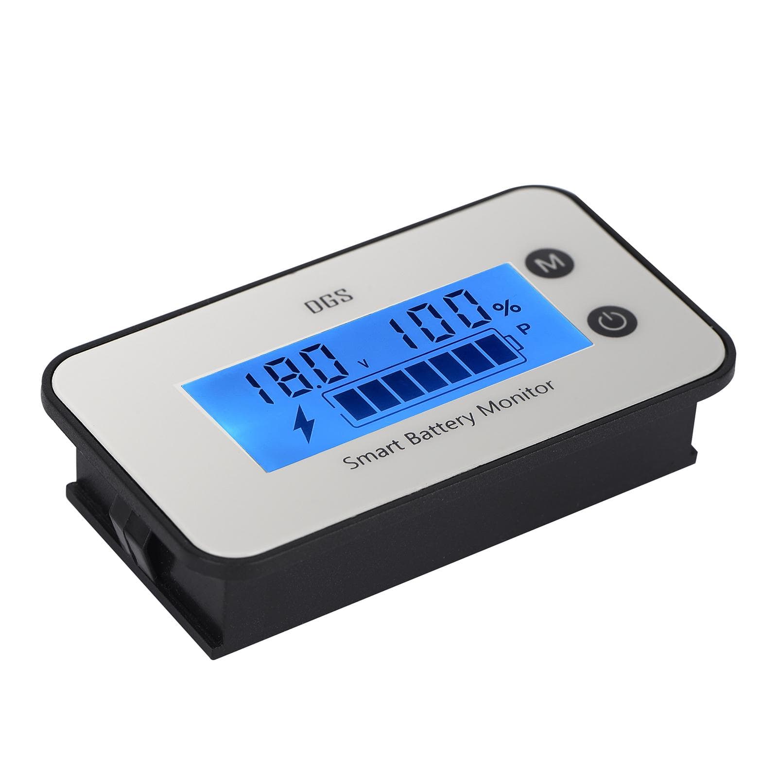 IPX7 Battery Capacity Monitor,DC 7-100V Battery Percentage Voltage Tester 12V 24V 36V 48V LCD Blue (with temperature) non waterproof