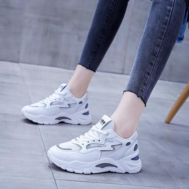 Spring New Korean Version of Ins Daddy Shoes Female Students Mesh Thick Bottom Sports Shoes Women's Street Shooting Casual 40