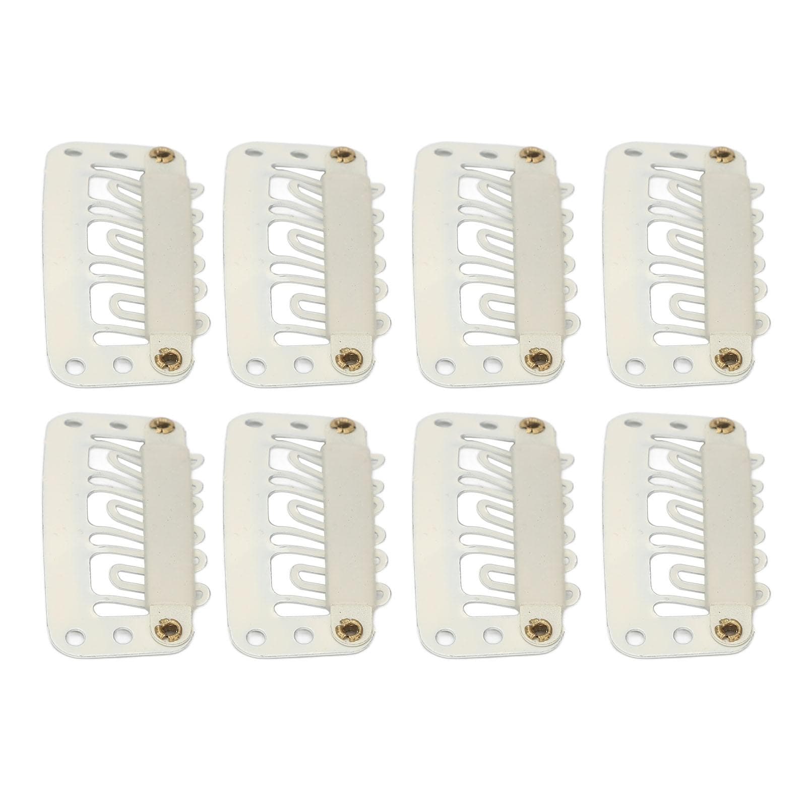 100pcs Wig Snap Clip U Shape 6 Teeth Safe Hairpiece Comb Clips for DIY Hair Extension Hat Beige