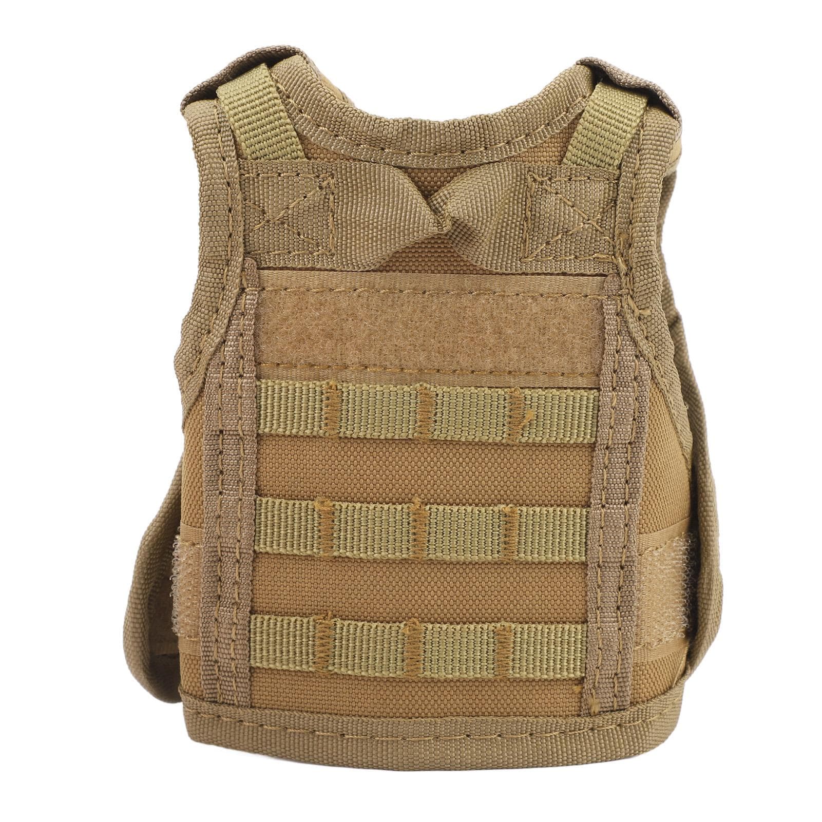 Mini Beer Vest Nylon Beverage Cooler Holder Bottle Sleeve Jacket for Beer Decoration Khaki khaki