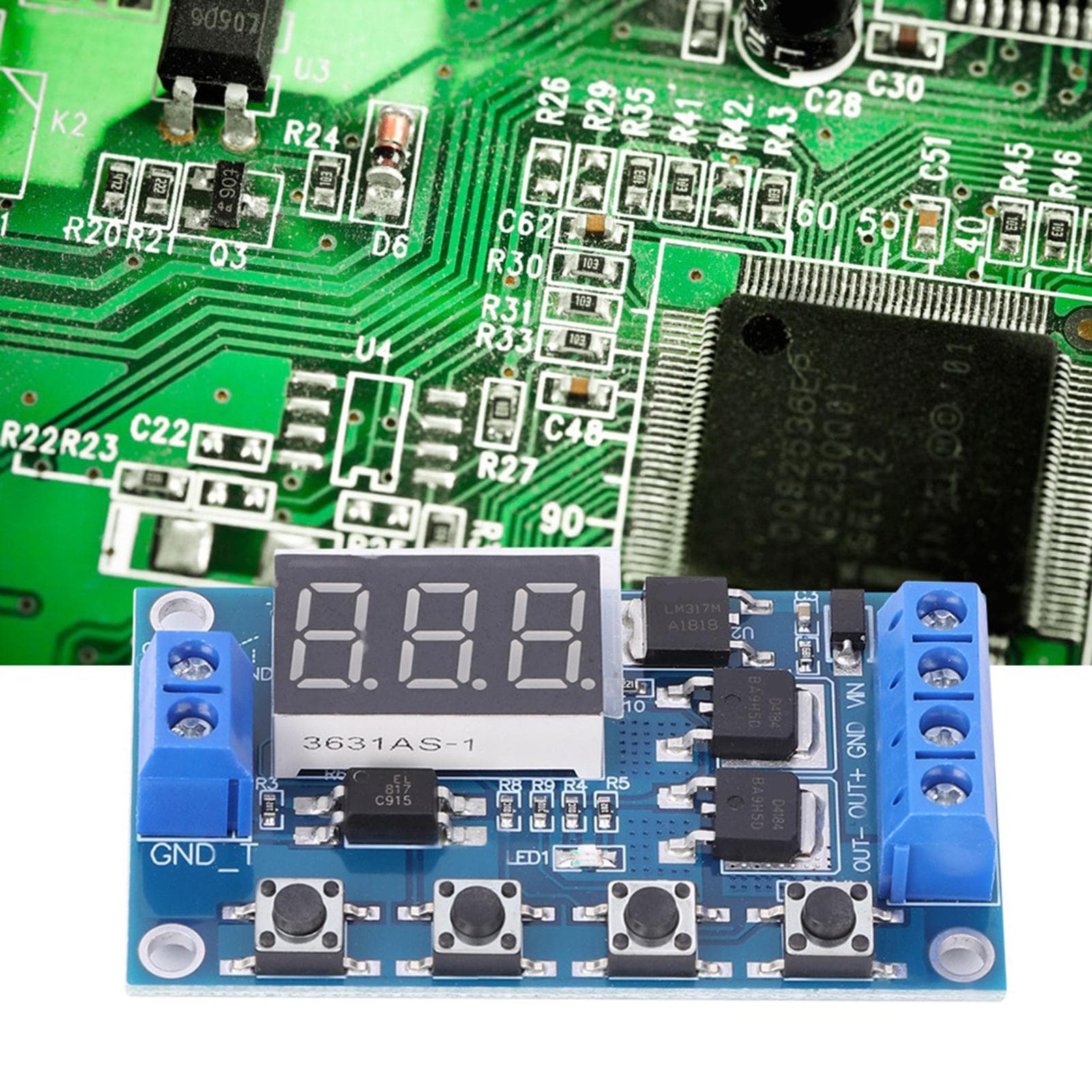 Timer Delay Switch Circuit Board Trigger Cycle Timing Dual MOS Tube Control 12 24V