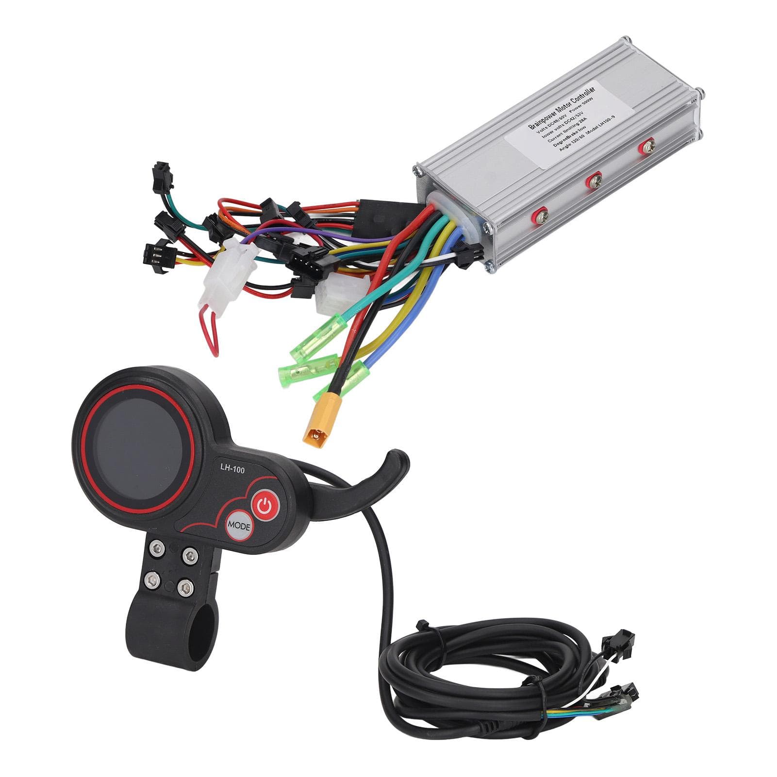 48V 60V Electric Bike Scooter Controller with Round Colorful Thumb Throttle LH100 LCD Panel for