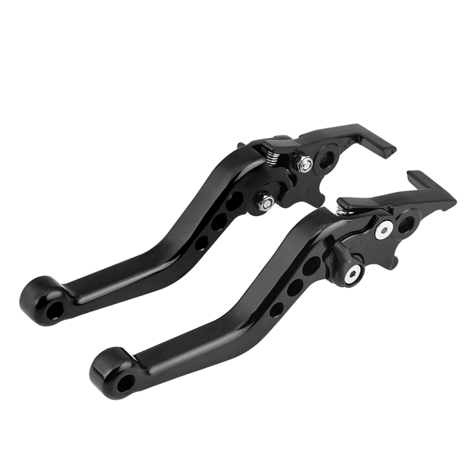 A Pair of Motorcycle CNC Modified Handle Multiple Adjustable Aluminum Alloy Horn Brake Clutch Accessories black