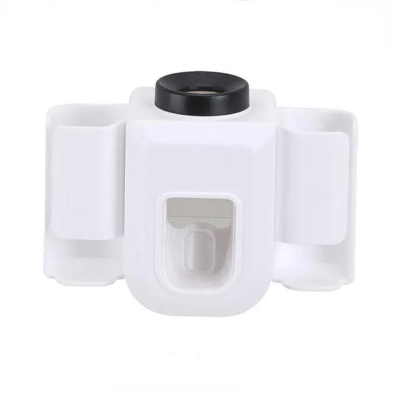 Electric Toothbrush Holder Double Hole Wall Toothbrush Organizer Toothbrush Stand Toothpaste Squeezer Bathroom Accessories Punch Free white