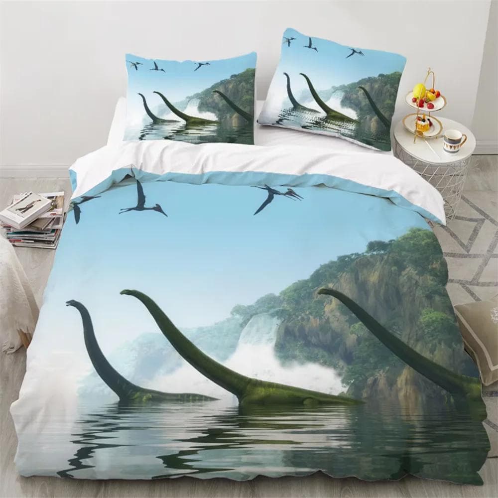 3D Dinosaur Printed Duvet Cover King Twin Queen Double Size Kit Ultra-fine Fiber Pillowcase New Wholesale Bedspread 70x133cm 2pcs