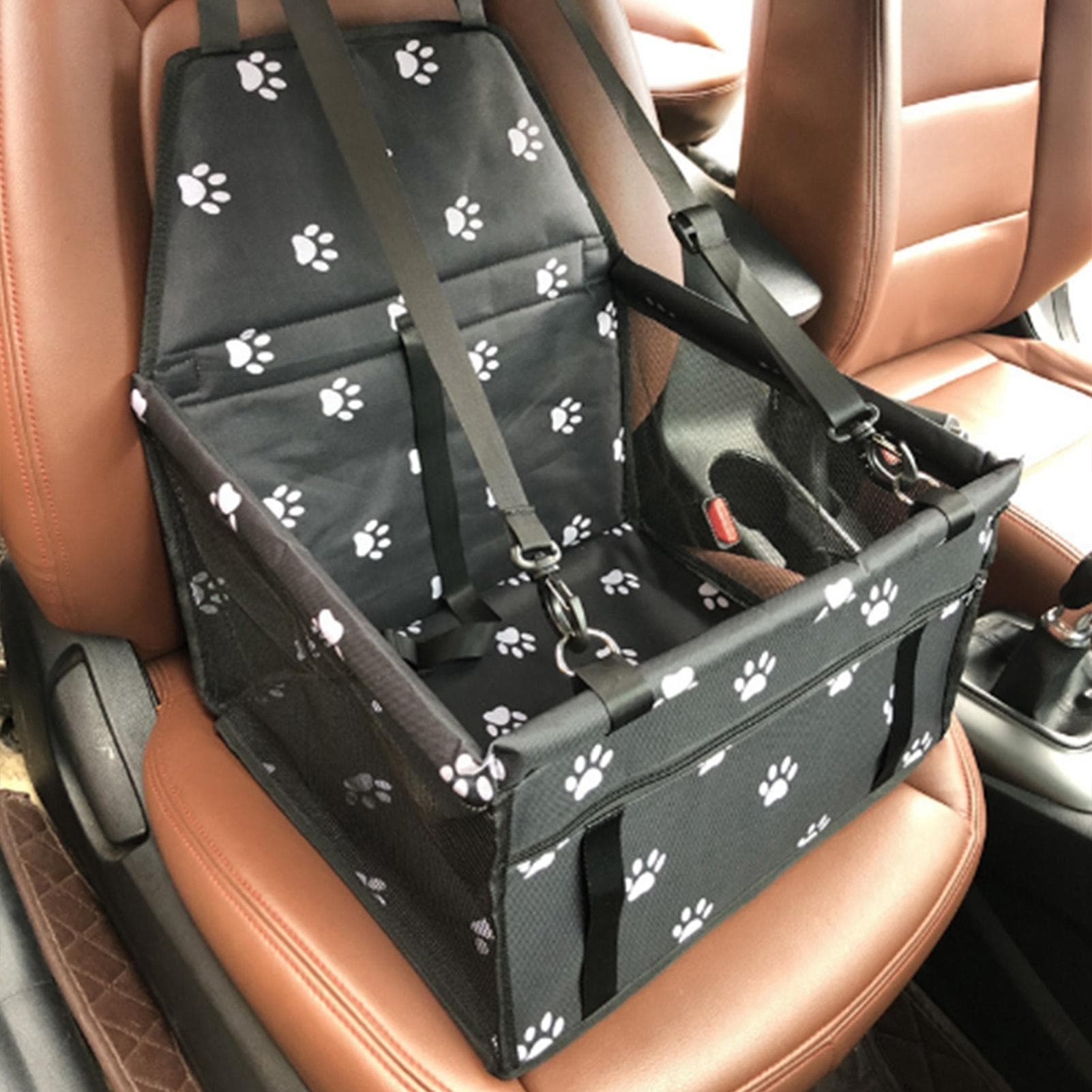 Pet Car Booster Seat Breathable Washable Easy Assembly Portable Pet Car Seat for Pets Dogs and Cats black