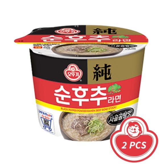 Ottogi Black Pepper Ramen Ox Bone Soup Flavor Big Cup 105g (3 Options) 2PCS