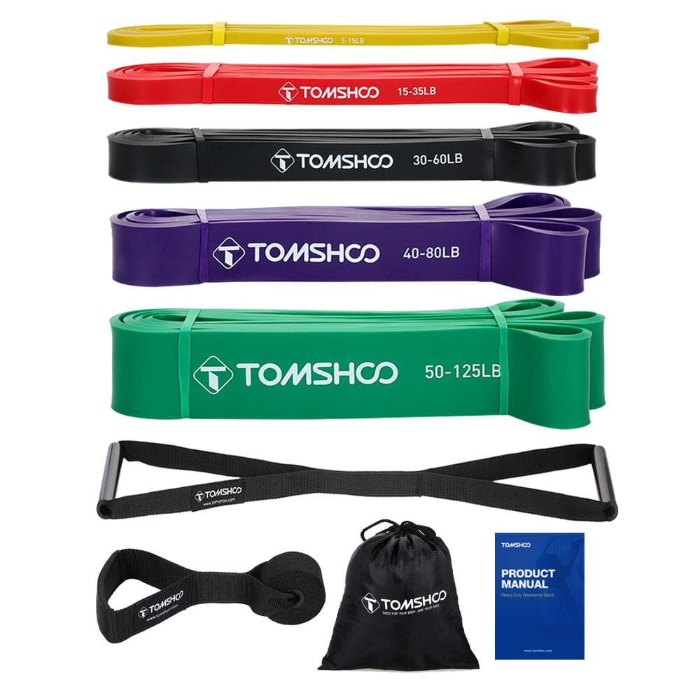 5 Packs Pull Up Assist Bands Set Resistance Loop Bands Powerlifting Exercise Stretch Bands with multicolour