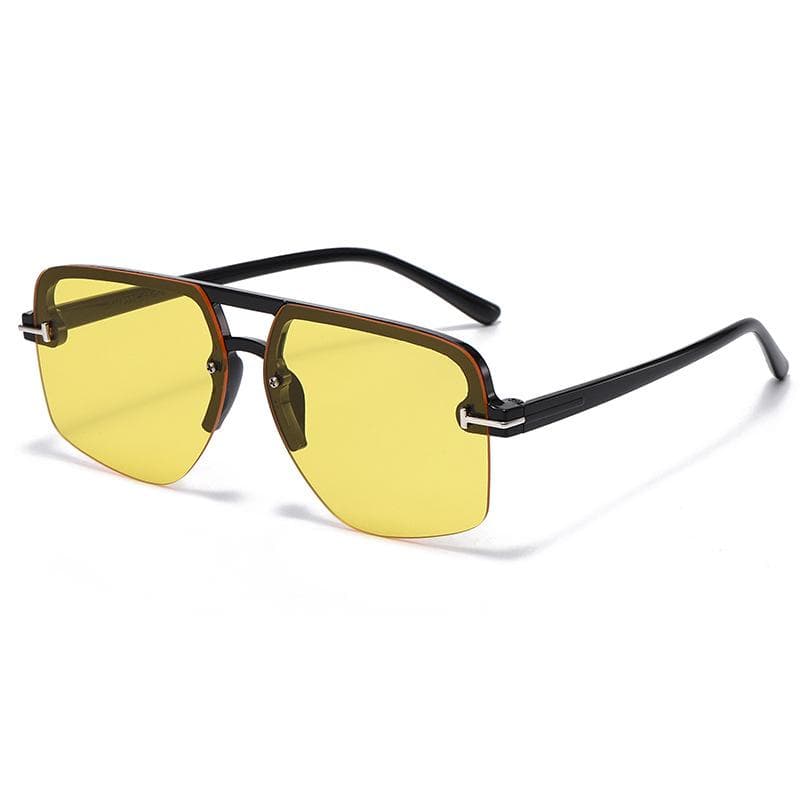 New Half Frame Sunglasses Rectangle Fashion Big Square Shades for Women Men Travel Sun Glasses Female Male Oculos MULTI