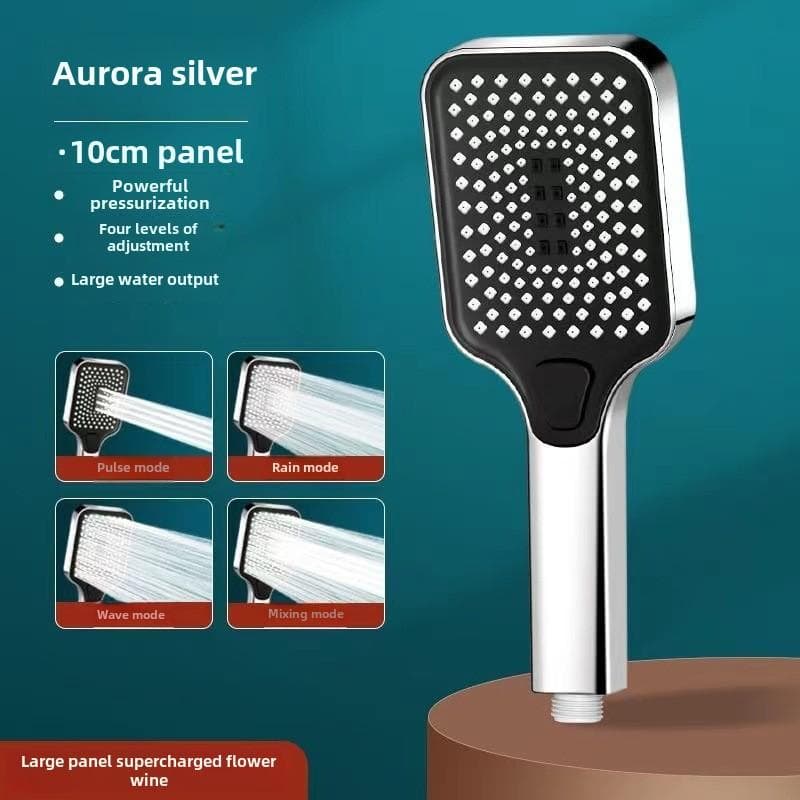 High Pressure Shower Head, Water Saving Handheld Showerhead with Adjustable Settings, Rainfall Shower Head for Bathroom silver