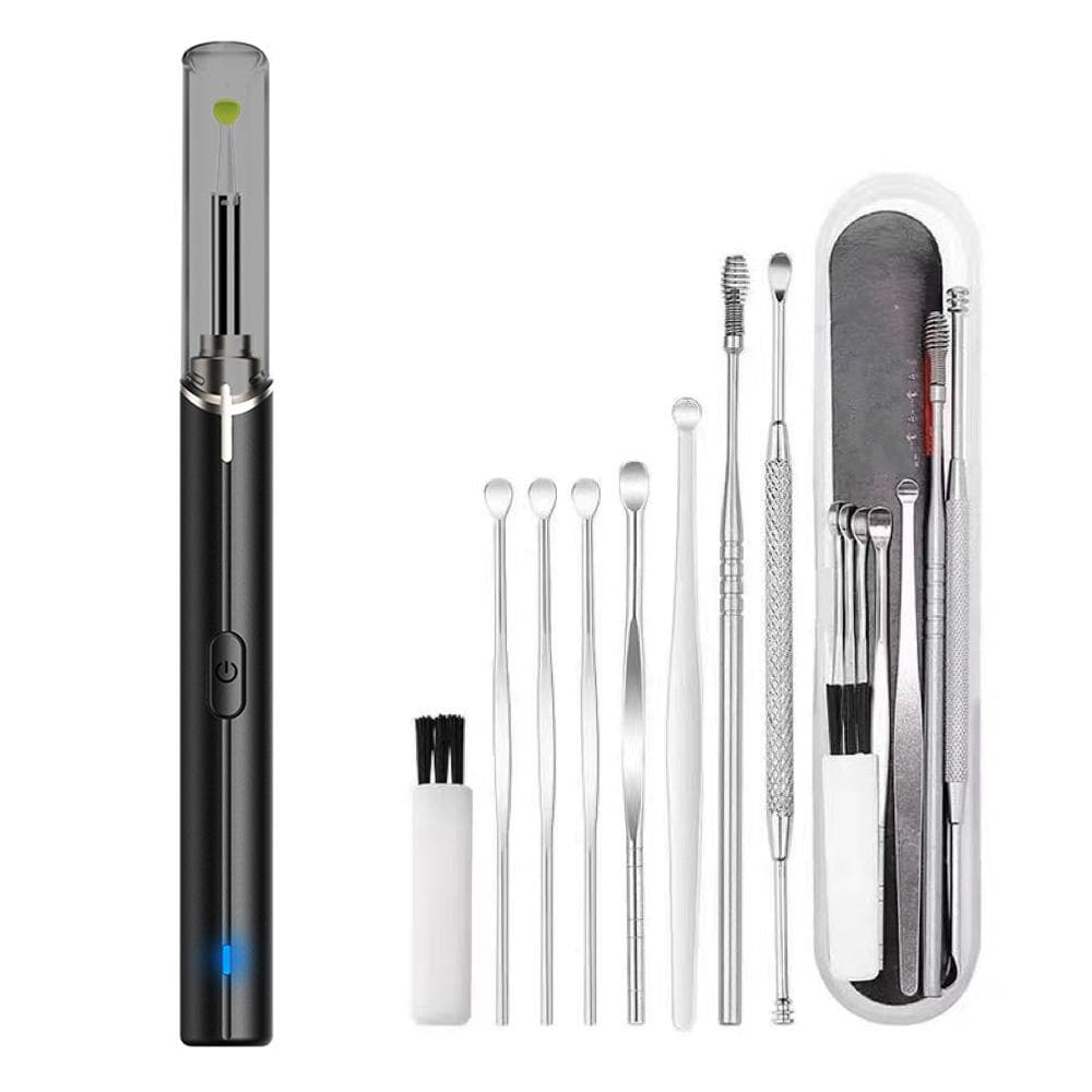 Intelligent Visual Ear Otoscope Leds Wirelessly Portable Picker Ear Camera Inspection Tool for Kids black