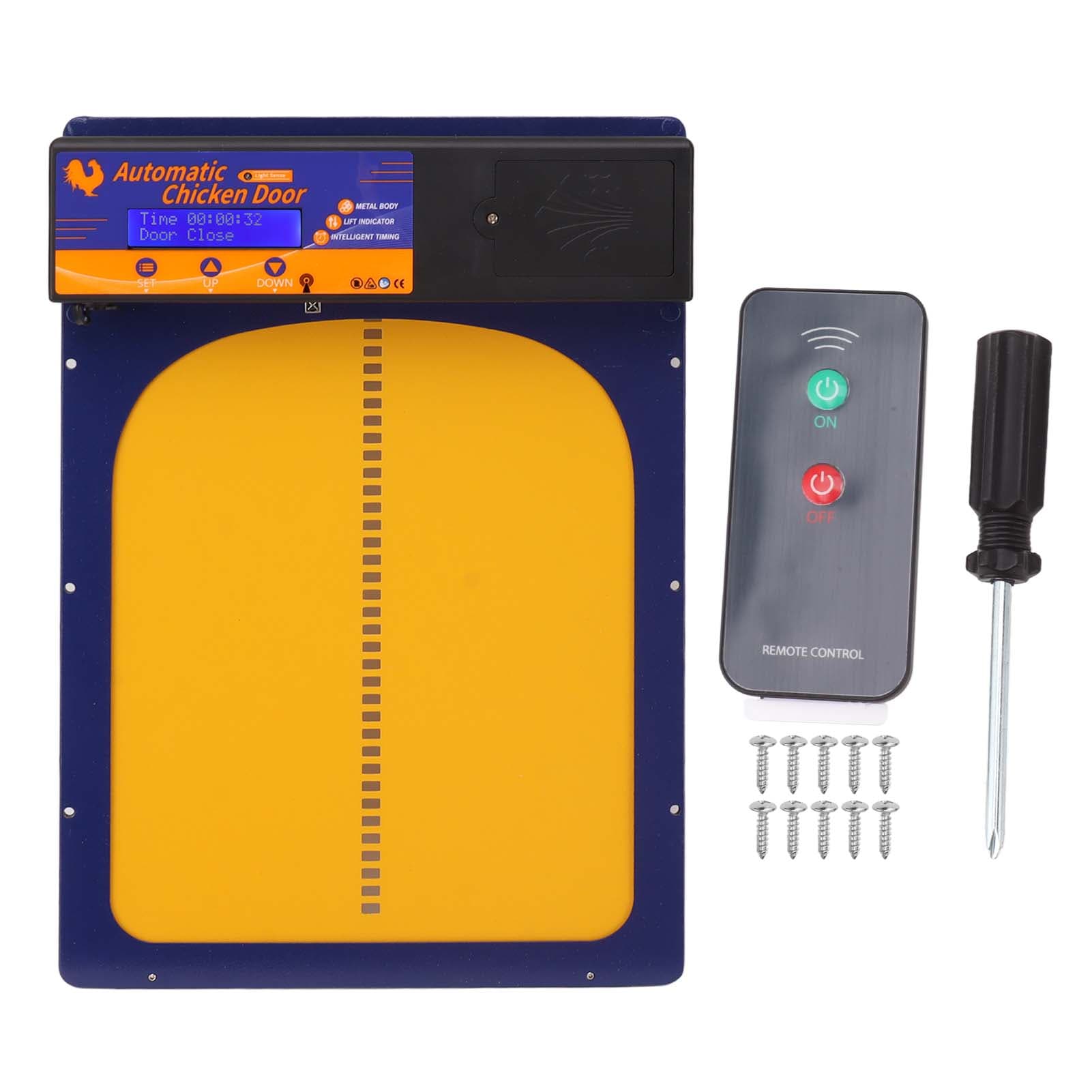 3 in 1 Automatic Chicken Door LED Remote Control Light Sensation IP45 Automatic Coop Door Opener royal blue
