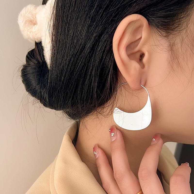 Foxanry Minimalist Prevent Allergy Silver Color Earrings for Women Fashion Creative Irregular Geometric Handmade Party Jewelry 20mm silver