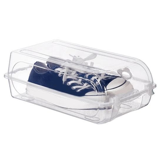 Shoe Storage Box Protect Ventilation Holes Design Transparent Space-saving Plastic Organizer Box for Home M white
